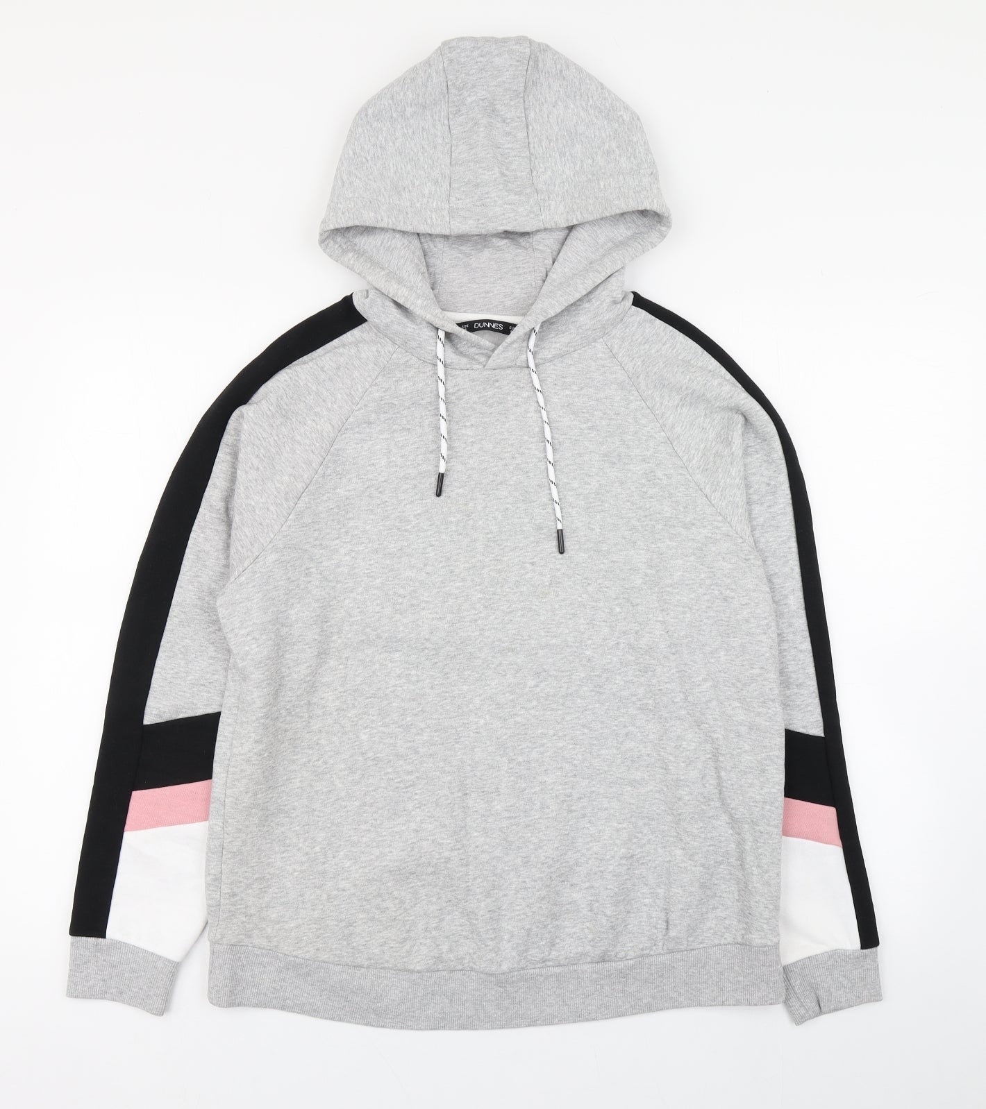 Dunnes Stores Womens Grey  Cotton Pullover Hoodie Size M  Pullover