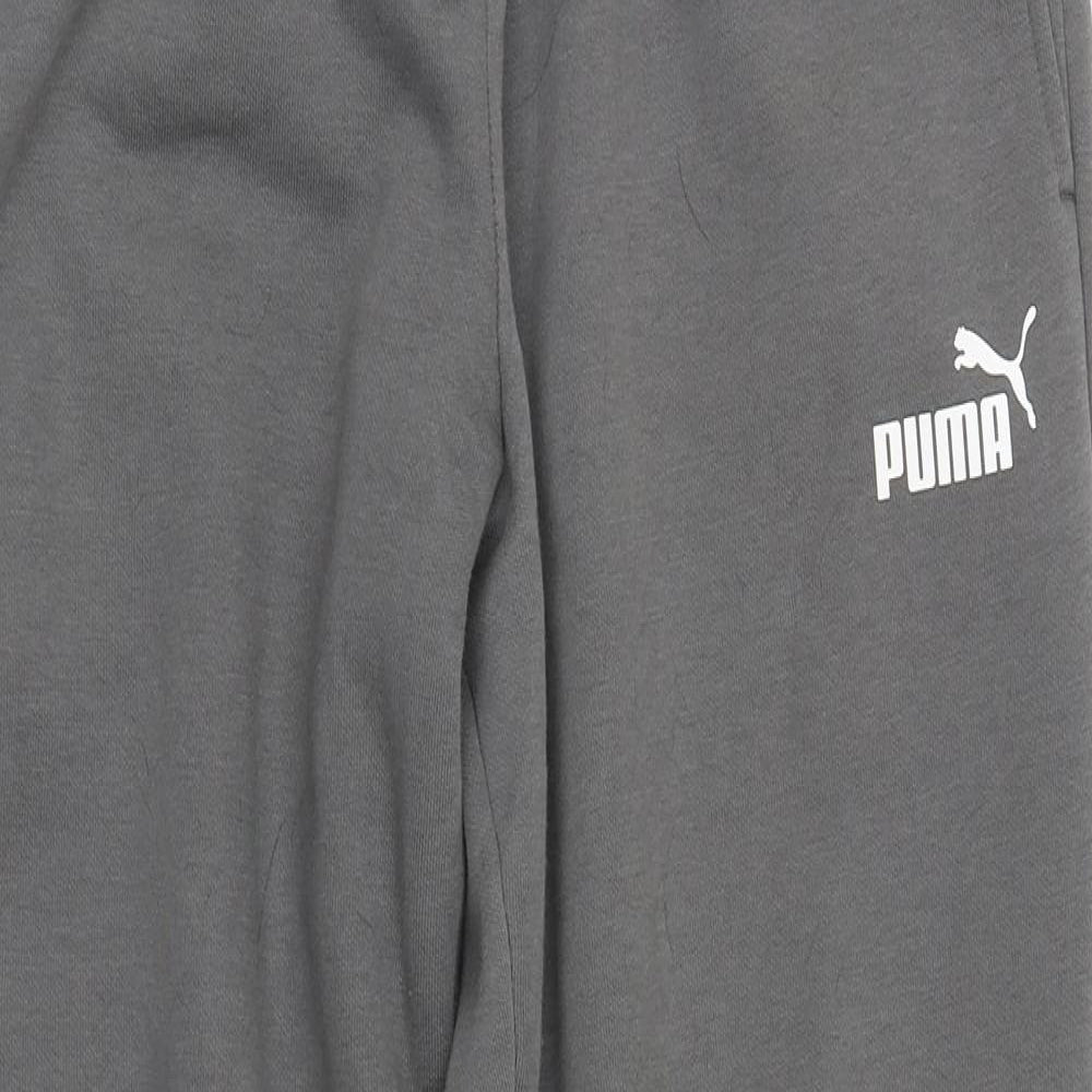 PUMA Womens Grey  Cotton Jogger Trousers Size S  Regular