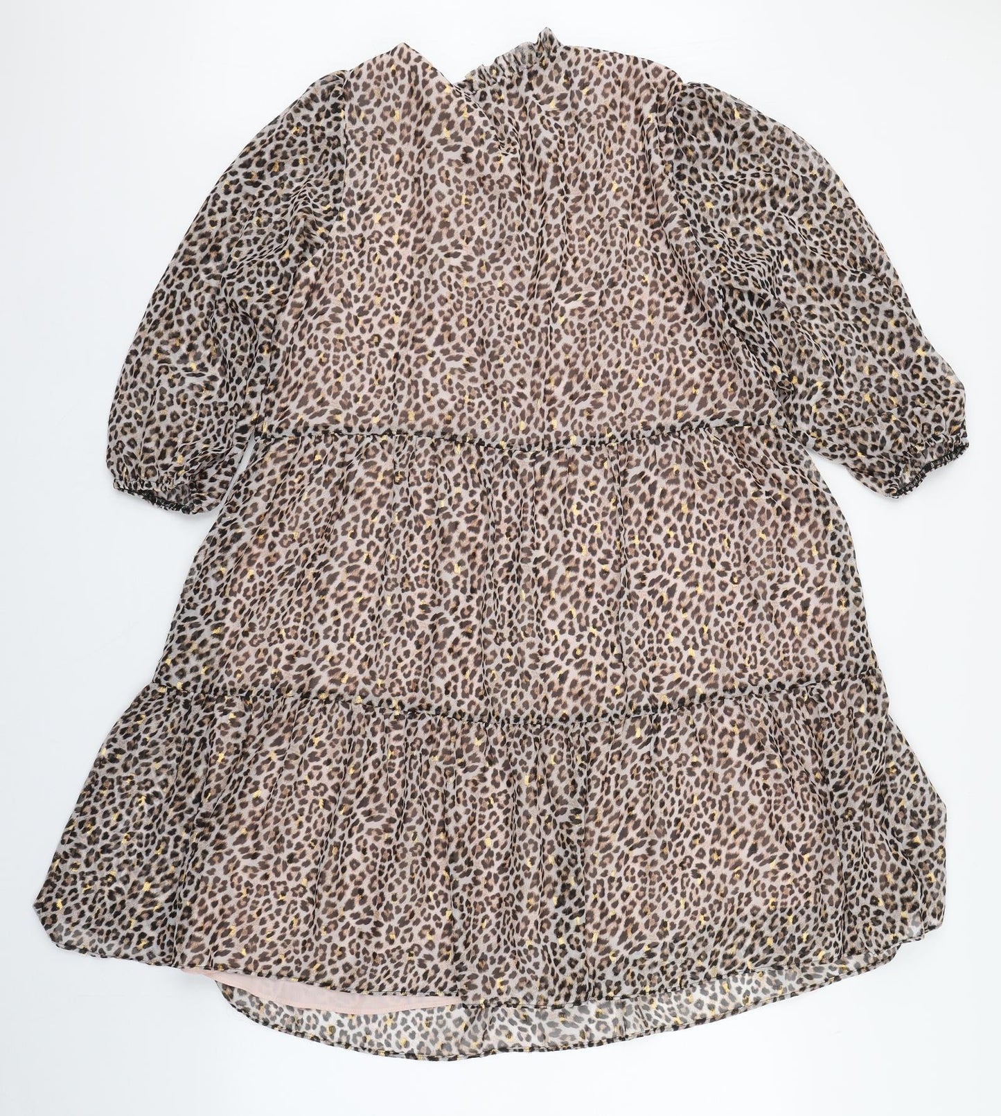 F&F Womens Multicoloured Animal Print Polyester Trapeze & Swing  Size 16  Round Neck Pullover