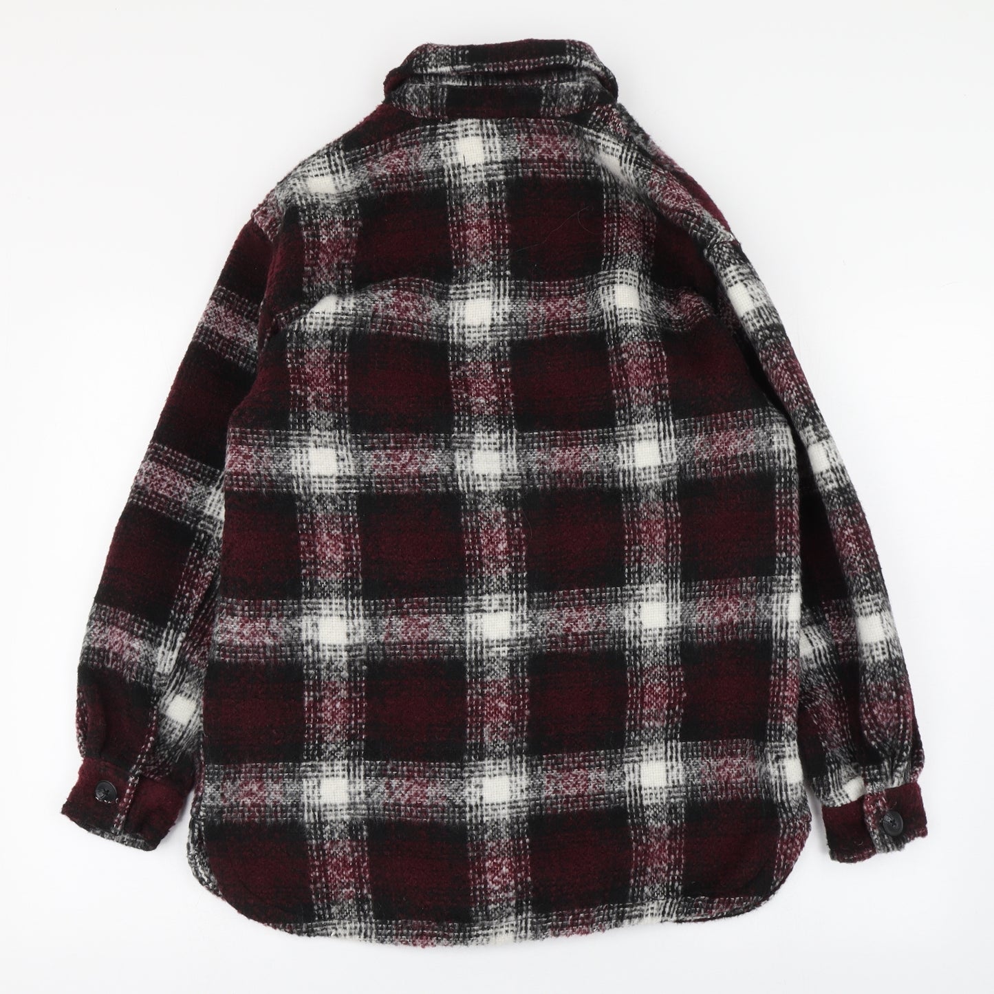 New Look Womens Purple Plaid  Overcoat Coat Size 8  Button