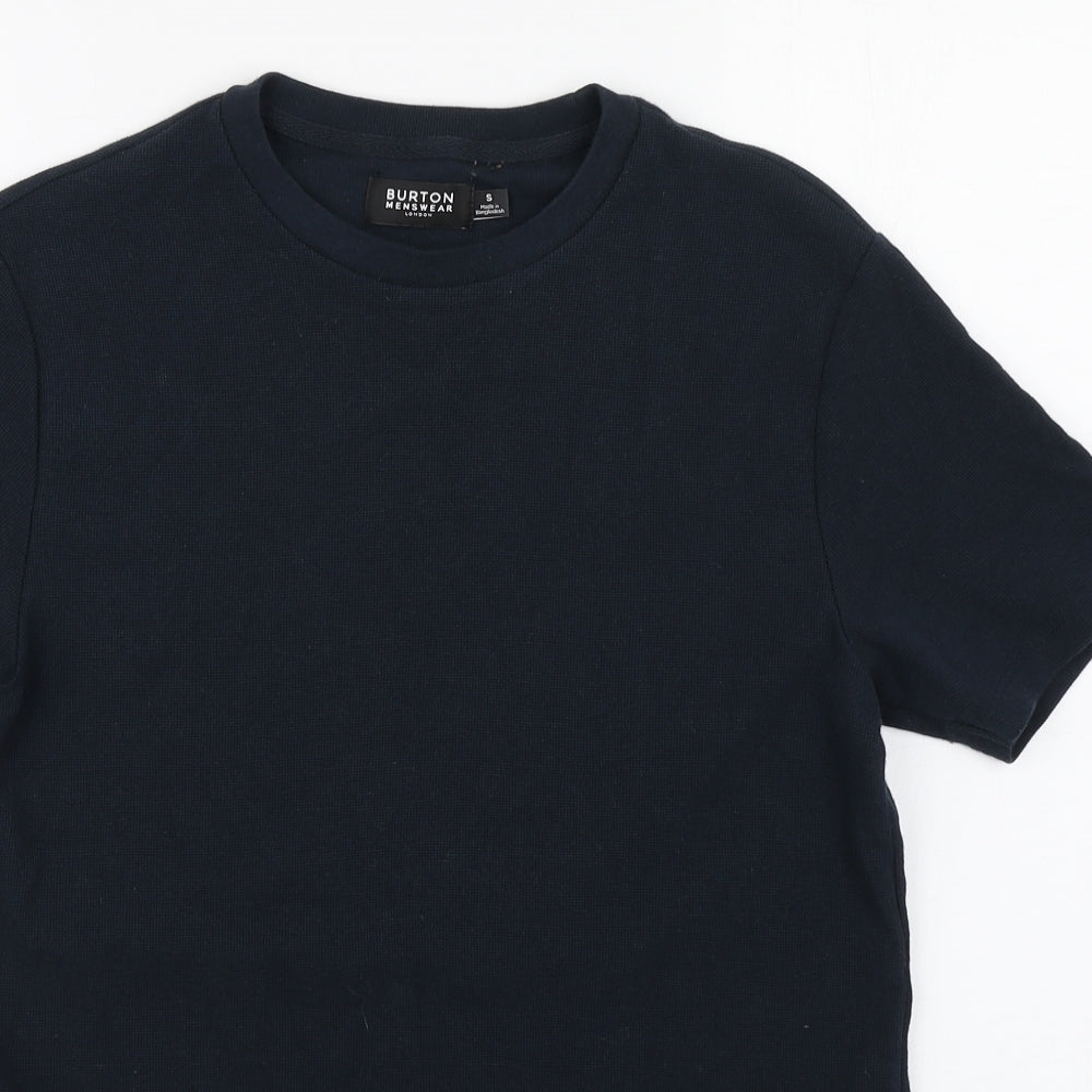 Burton Mens Blue  Cotton  T-Shirt Size S Round Neck