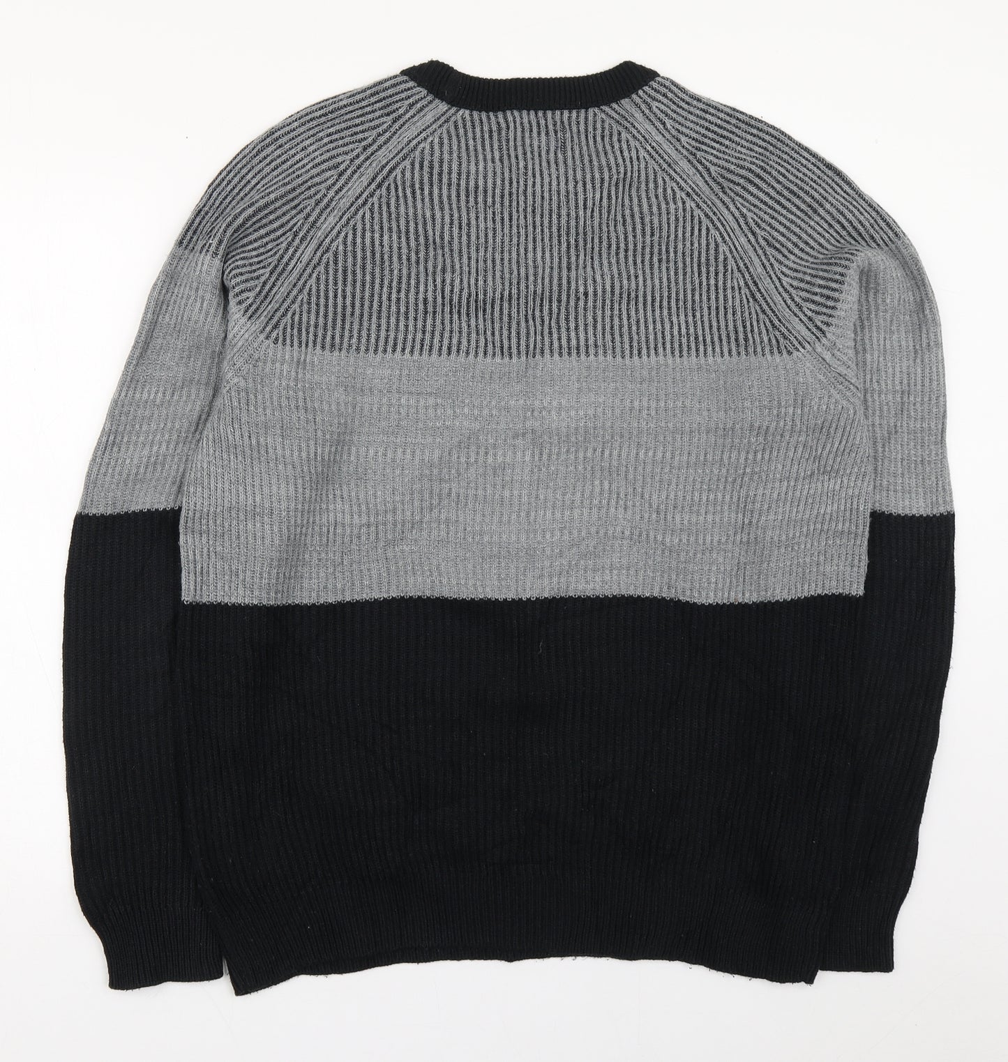 JACK & JONES Mens Grey Round Neck  Acrylic Pullover Jumper Size XL