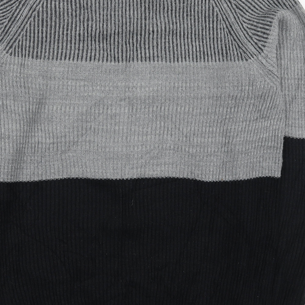 JACK & JONES Mens Grey Round Neck  Acrylic Pullover Jumper Size XL