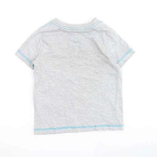 F&F Boys Grey  Cotton Pullover T-Shirt Size 2-3 Years Crew Neck Pullover