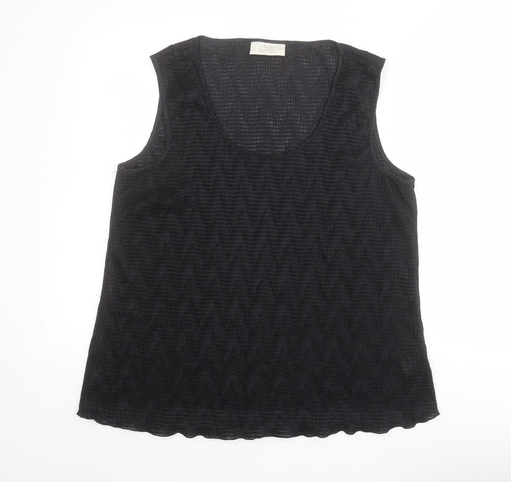 Ann Harvey Womens Black Polyester Basic Tank Size 20 Scoop Neck
