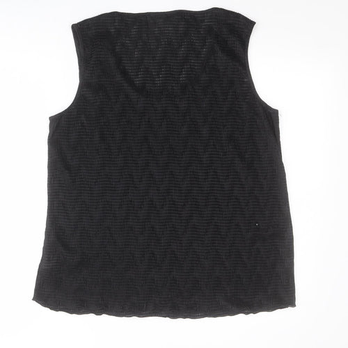 Ann Harvey Womens Black  Polyester Basic Tank Size 20 Scoop Neck
