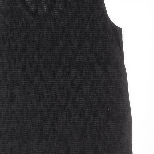 Ann Harvey Womens Black  Polyester Basic Tank Size 20 Scoop Neck