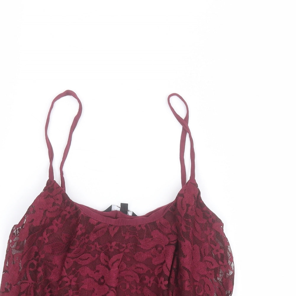 New Look Womens Purple  Polyester Camisole Tank Size 6 Round Neck