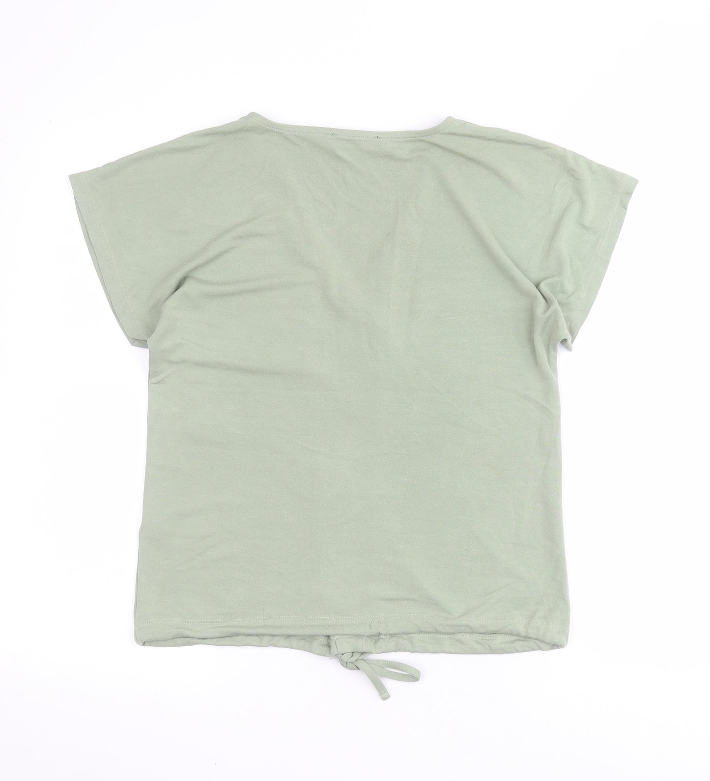 F&F Womens Green  Modal Cropped T-Shirt Size 6 V-Neck