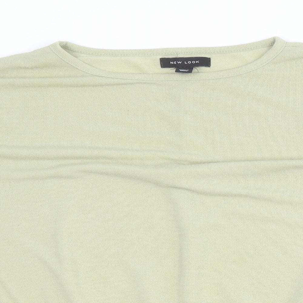 New Look Womens Green  Polyester Basic T-Shirt Size S Round Neck