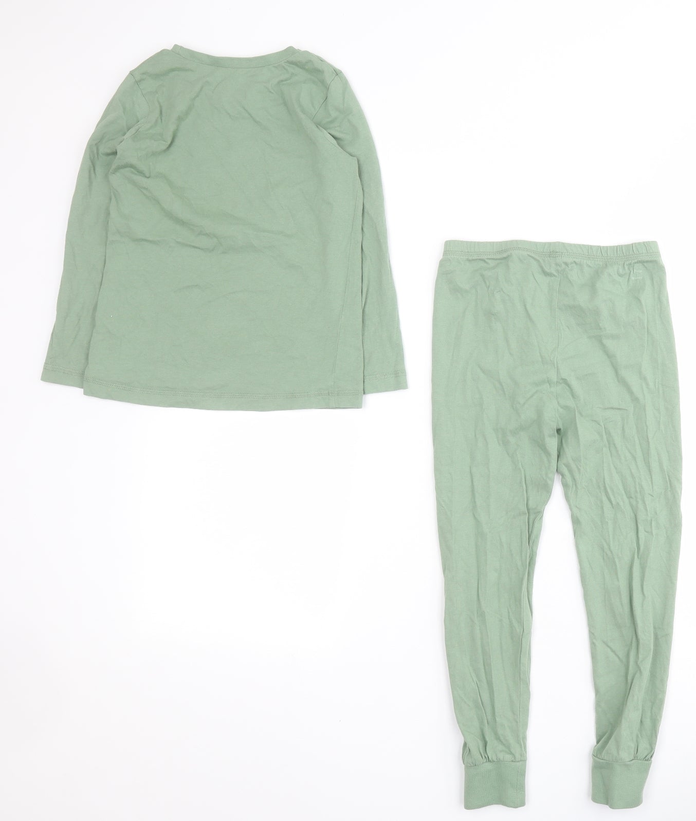 George Boys Green Solid Cotton  Pyjama Set Size 5-6 Years  Pullover