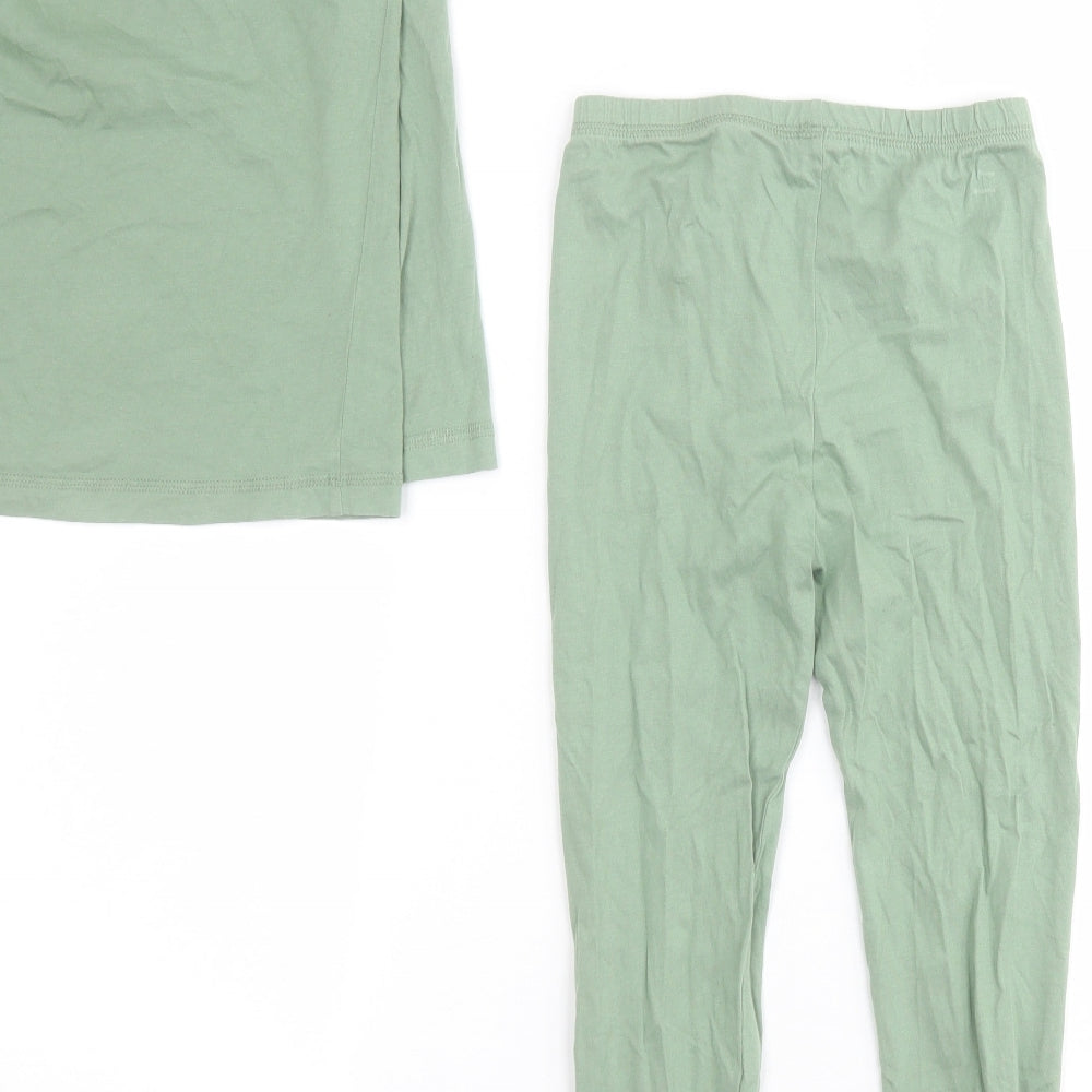 George Boys Green Solid Cotton  Pyjama Set Size 5-6 Years  Pullover