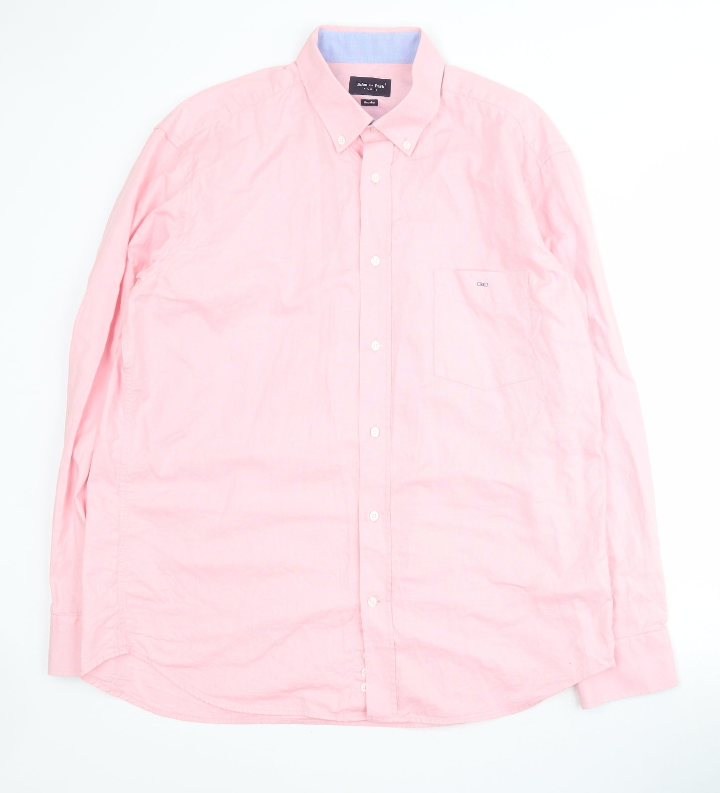 Eden Park Mens Pink  100% Cotton  Dress Shirt Size XL Collared Button