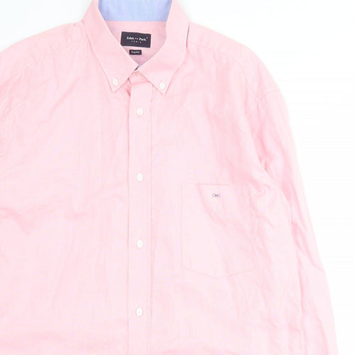 Eden Park Mens Pink  100% Cotton  Dress Shirt Size XL Collared Button