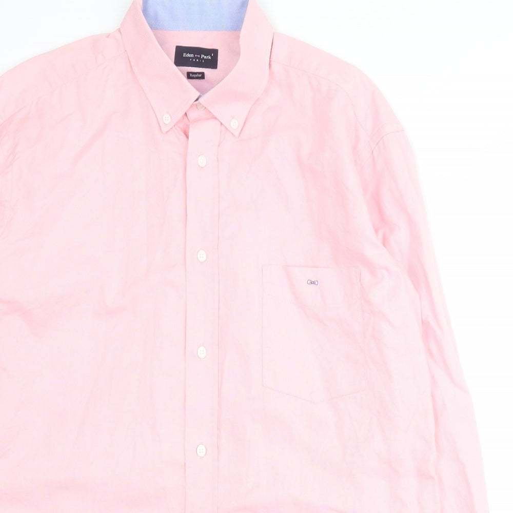 Eden Park Mens Pink  100% Cotton  Dress Shirt Size XL Collared Button