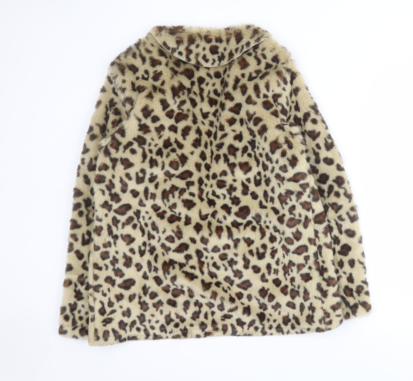 Real Form Womens Brown Animal Print  Jacket Coat Size 8   - Faux fur