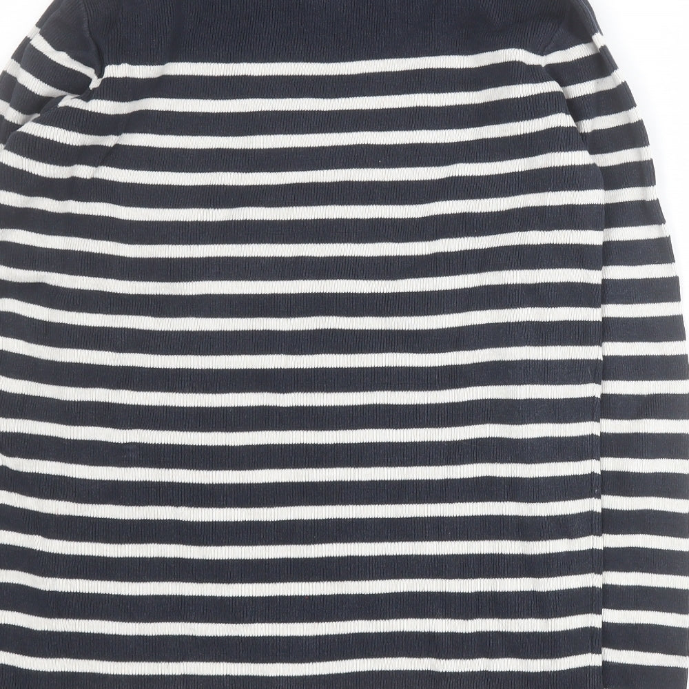 H&M Boys Blue Crew Neck Striped 100% Cotton Pullover Jumper Size 12-13 Years  Pullover - 12-14 YEARS