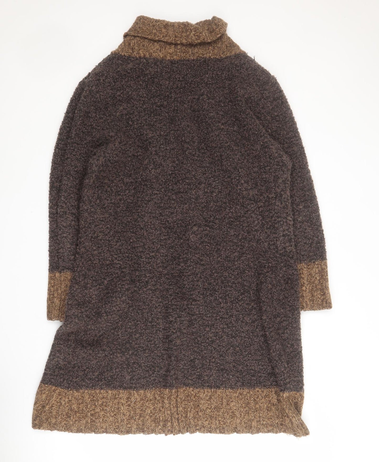 Roman Originals Womens Brown V-Neck  Acrylic Cardigan Jumper Size M