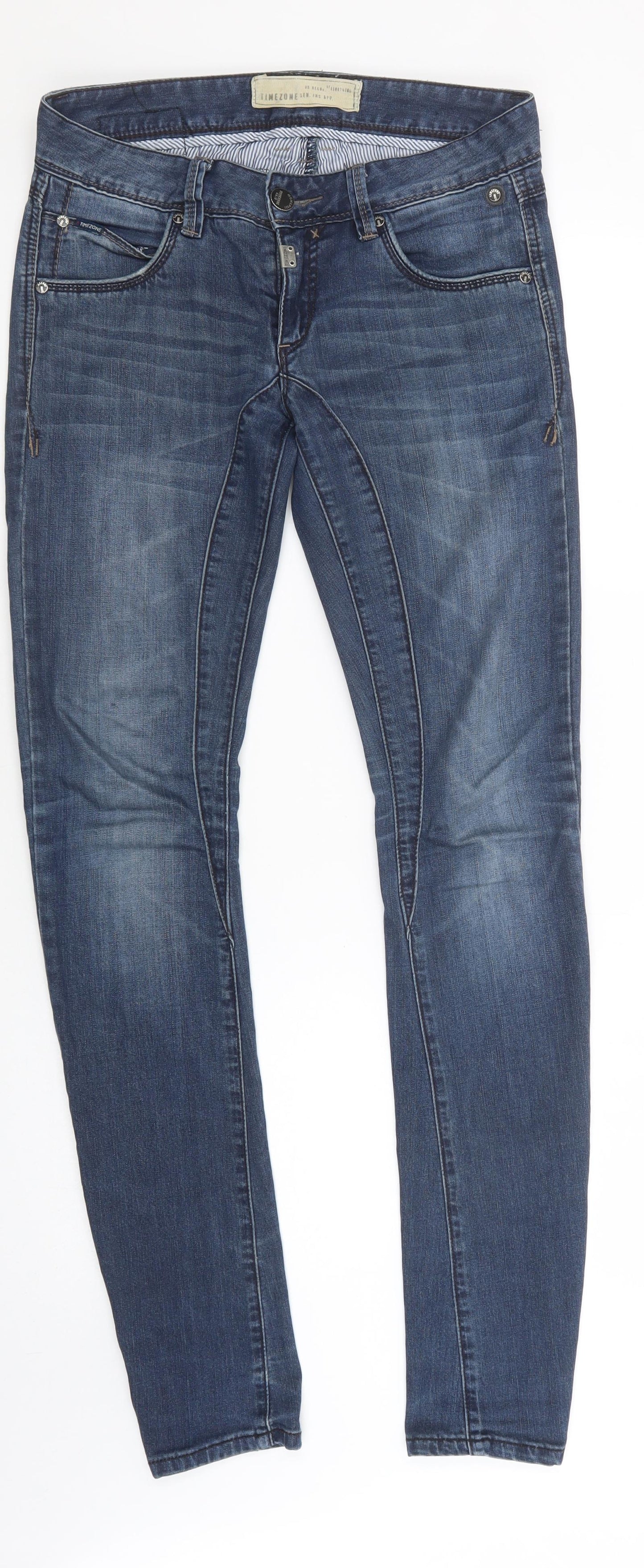 Timezone Mens Blue  Cotton Skinny Jeans Size 30 in L34 in Regular Button