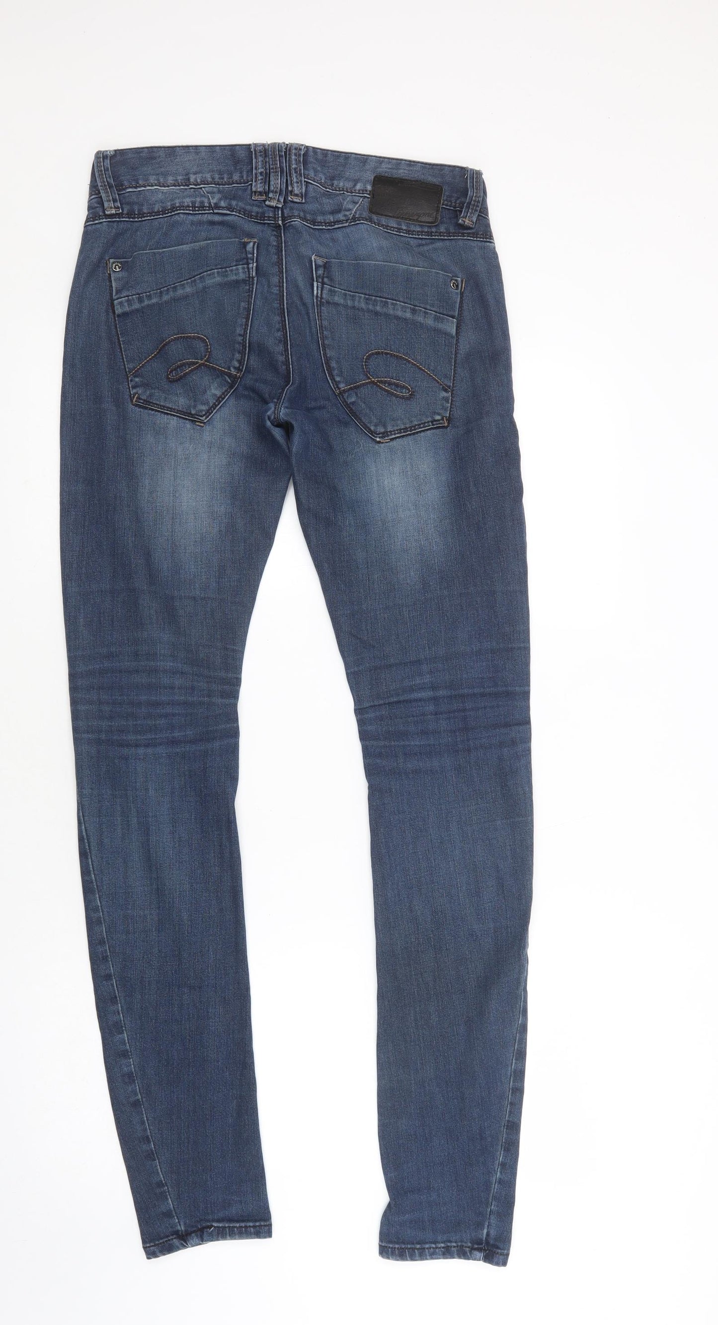 Timezone Mens Blue  Cotton Skinny Jeans Size 30 in L34 in Regular Button