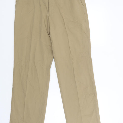 Remus Uomo Mens Beige  Cotton Chino Trousers Size 32 in L31 in Regular Button