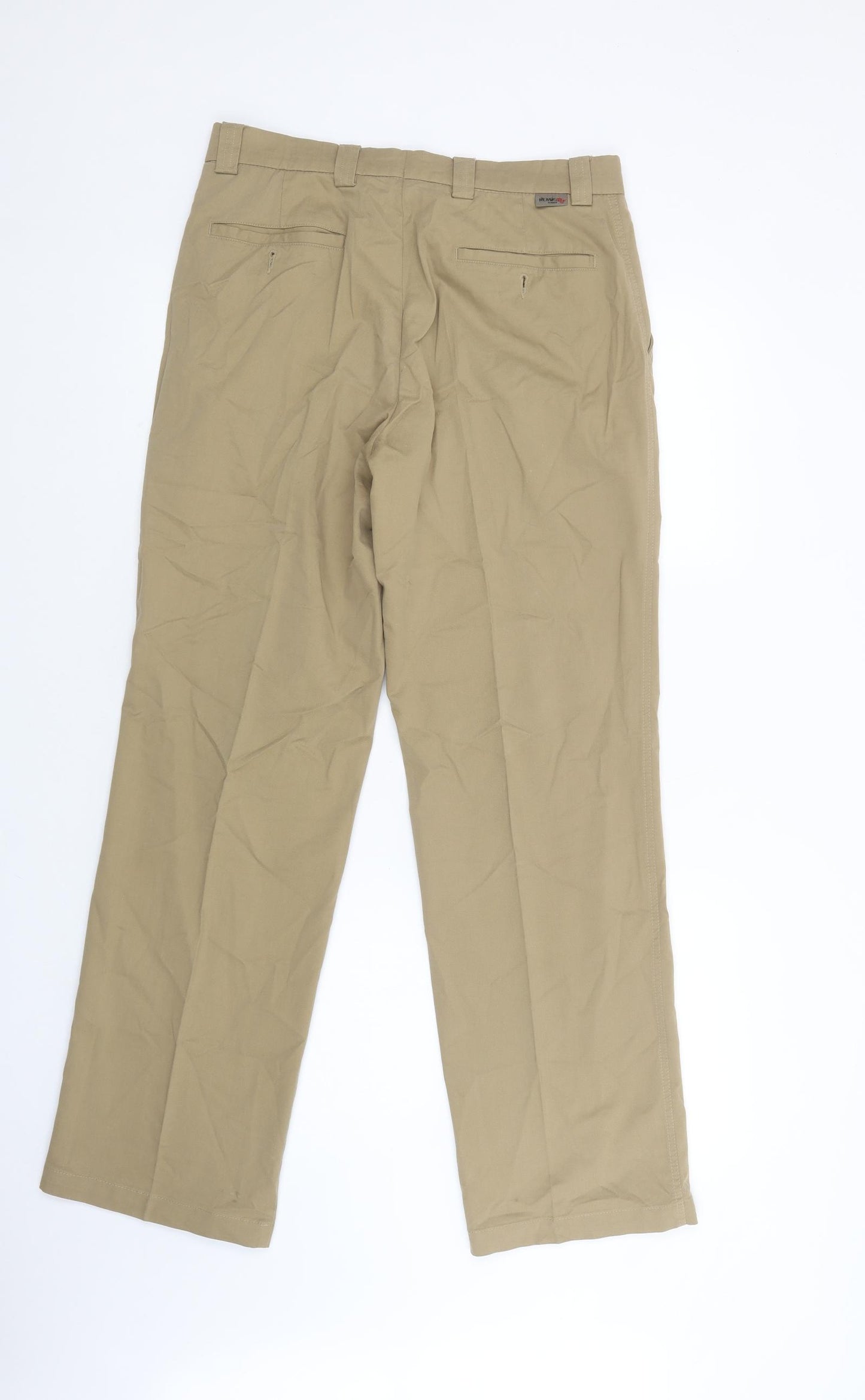 Remus Uomo Mens Beige  Cotton Chino Trousers Size 32 in L31 in Regular Button