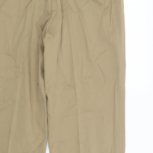 Remus Uomo Mens Beige  Cotton Chino Trousers Size 32 in L31 in Regular Button