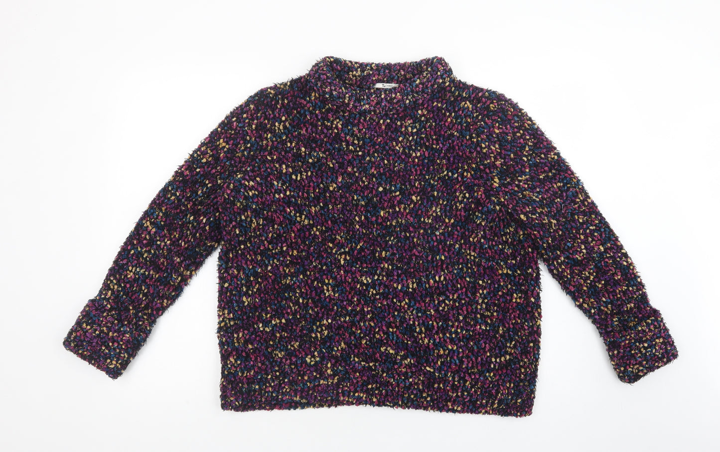 TU Womens Multicoloured Mock Neck  Polyester Pullover Jumper Size 14