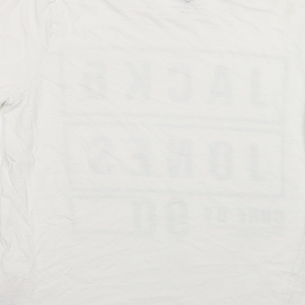 JACK & JONES Mens White  Cotton  T-Shirt Size S Crew Neck