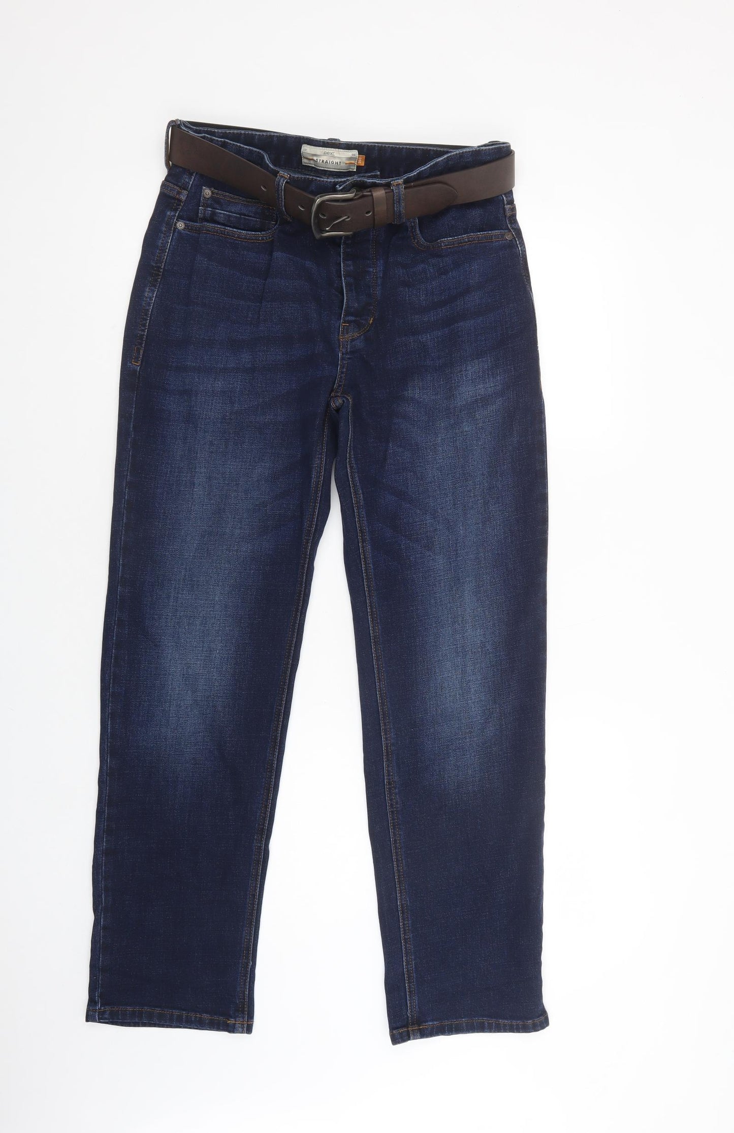 NEXT Mens Blue  Cotton Straight Jeans Size 30 in L29 in Regular Button