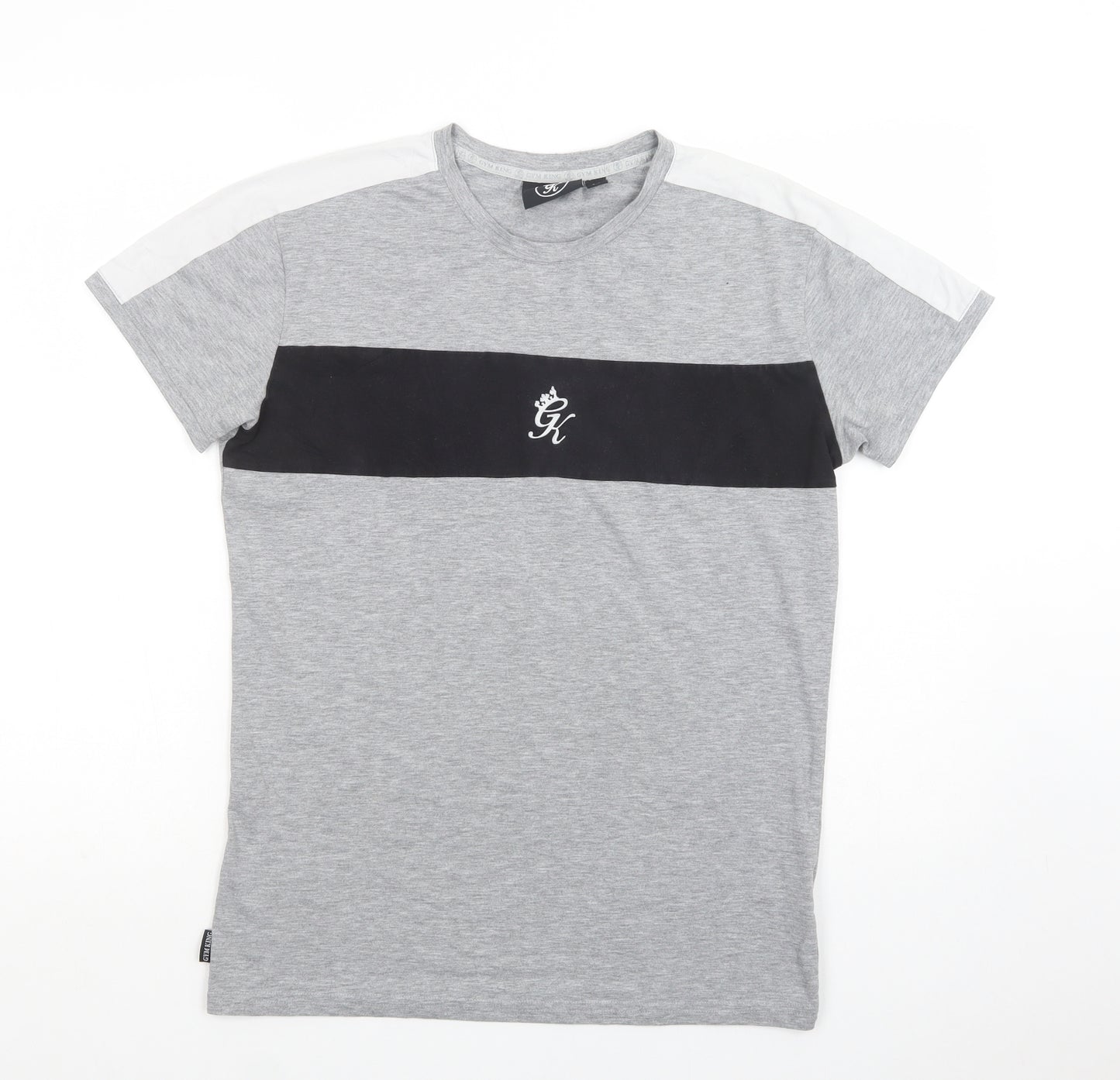 Gym King Mens Grey  Polyester  T-Shirt Size M Crew Neck