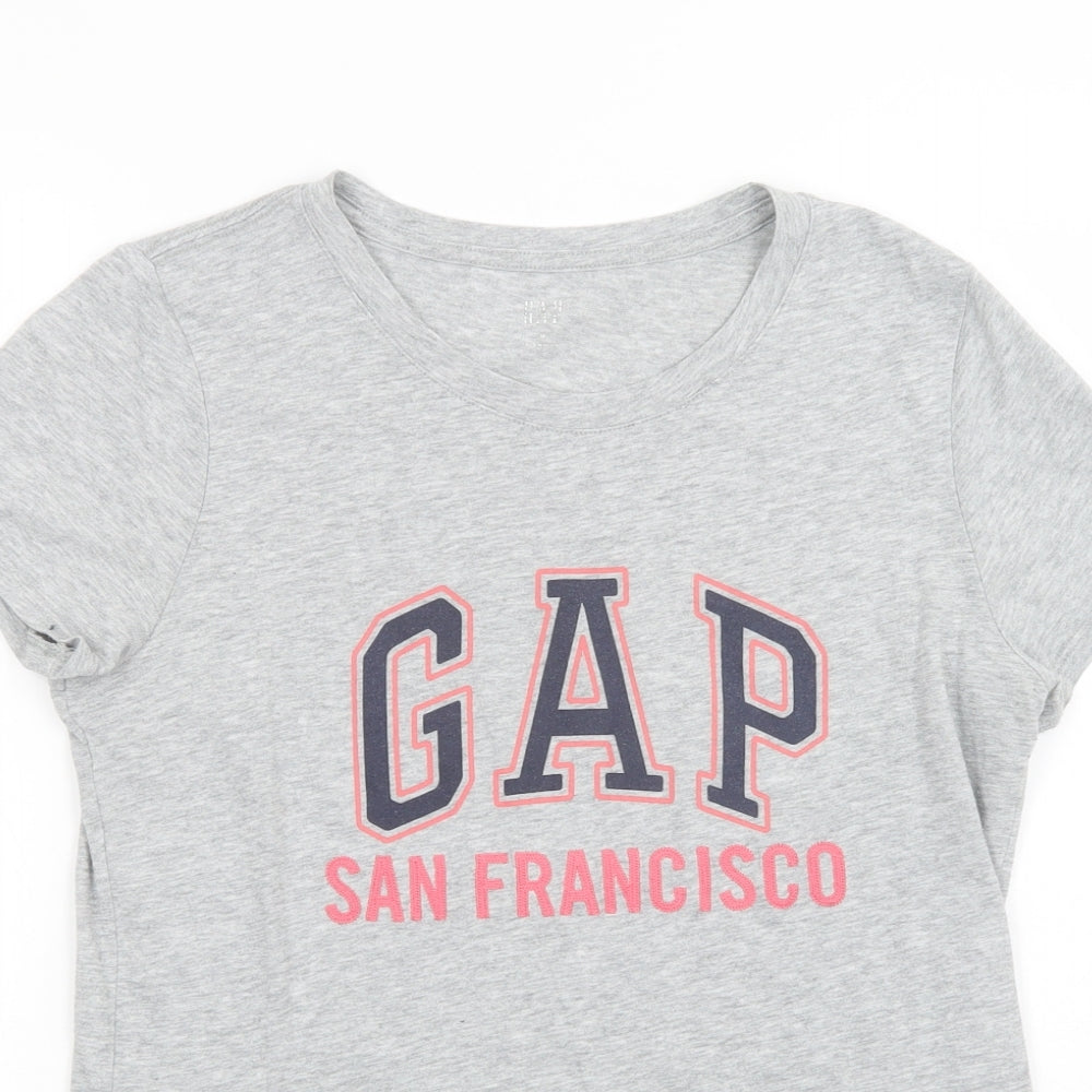 Gap Womens Grey  Cotton Basic T-Shirt Size M Crew Neck