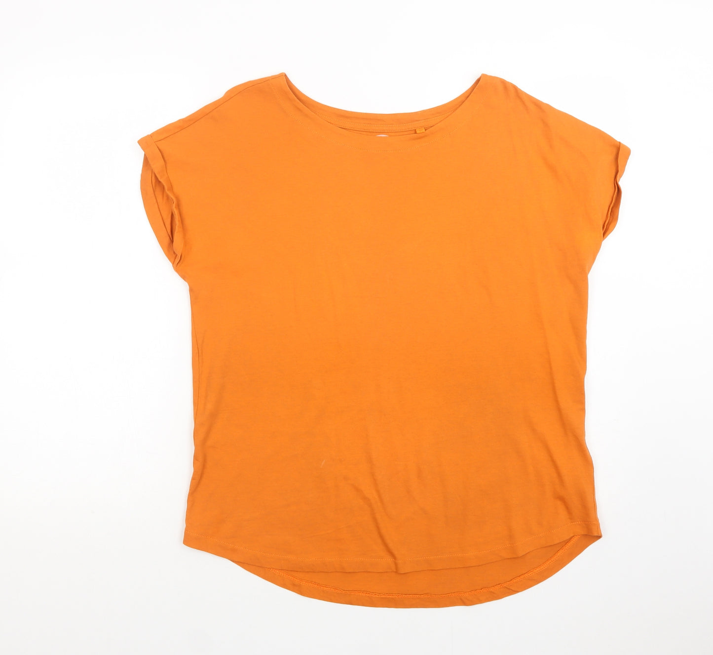 NEXT Womens Orange  Cotton Basic T-Shirt Size 12 Boat Neck