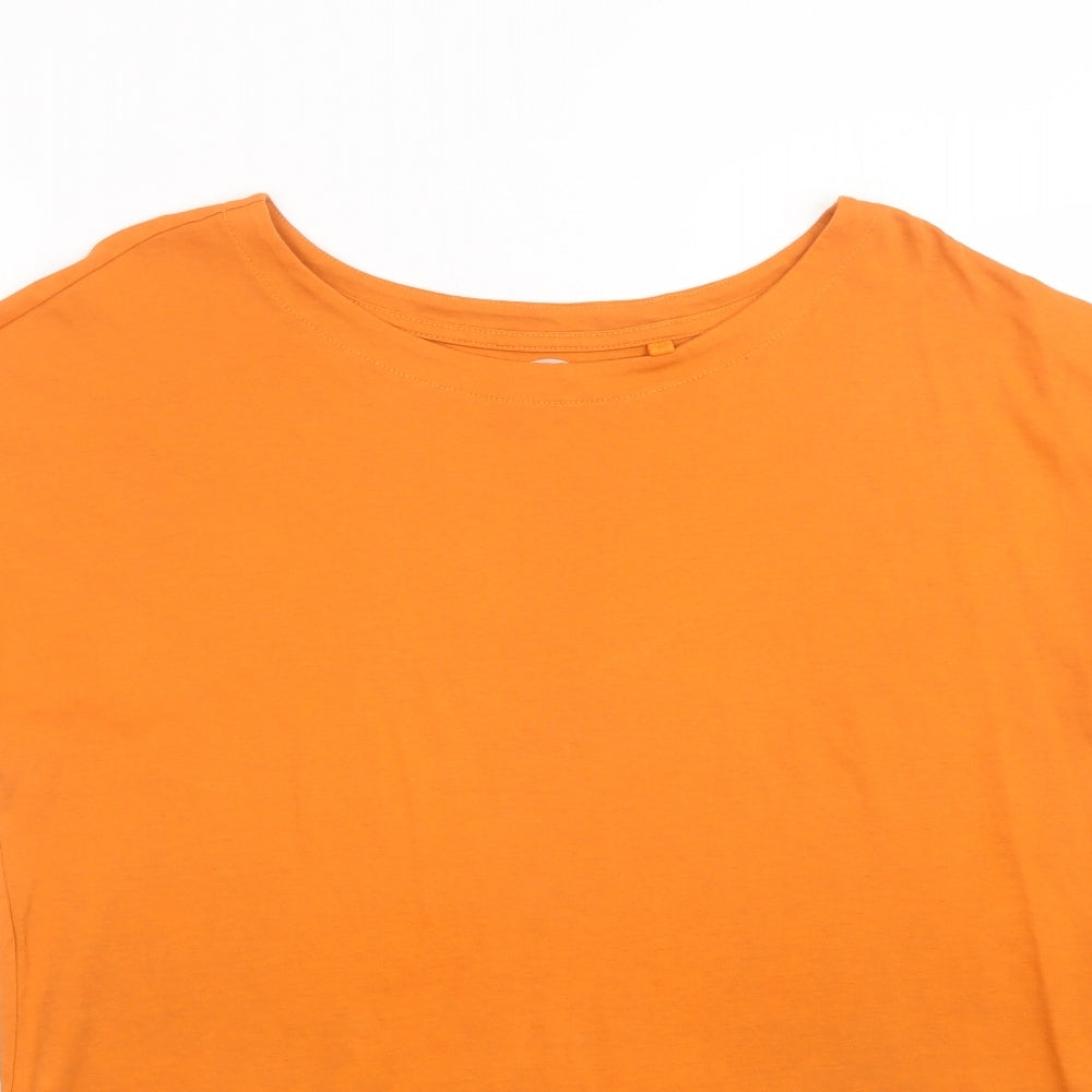 NEXT Womens Orange  Cotton Basic T-Shirt Size 12 Boat Neck