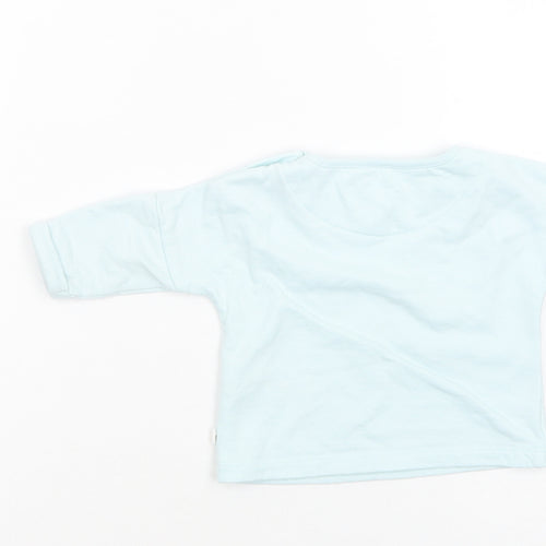 NEXT Baby Blue  Cotton Basic Blouse Size Newborn Crew Neck Snap - Snowman