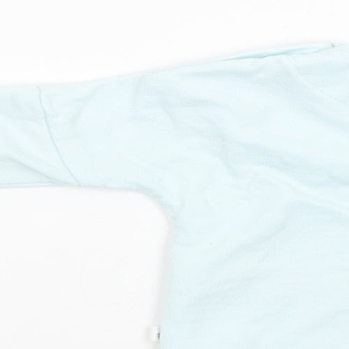 NEXT Baby Blue  Cotton Basic Blouse Size Newborn Crew Neck Snap - Snowman