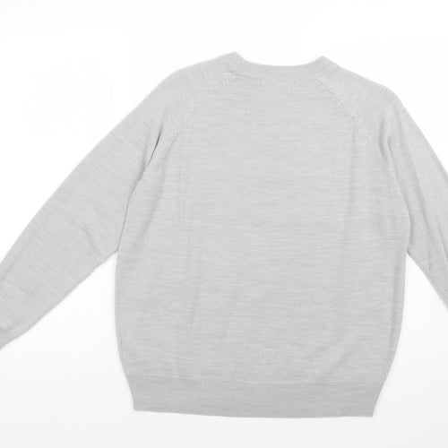 Marks and Spencer Womens Grey Crew Neck  Acrylic Pullover Jumper Size 10   - Paradise