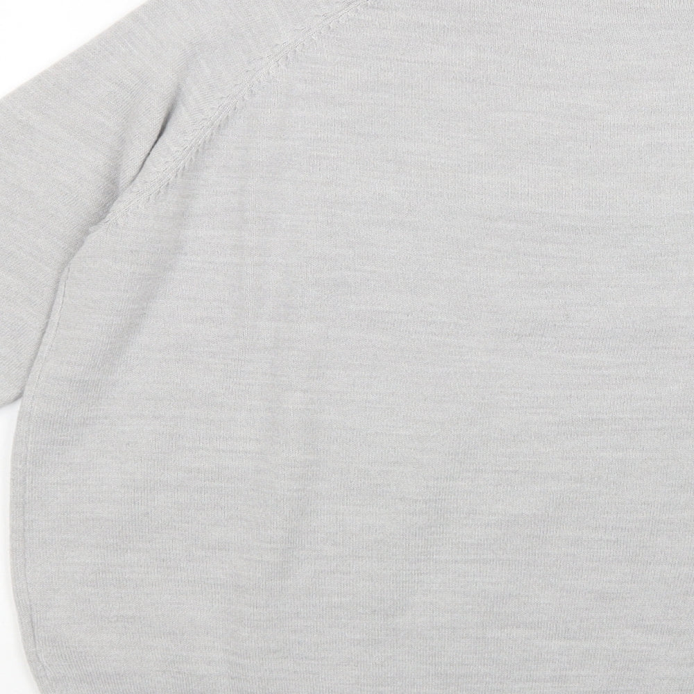 Marks and Spencer Womens Grey Crew Neck  Acrylic Pullover Jumper Size 10   - Paradise