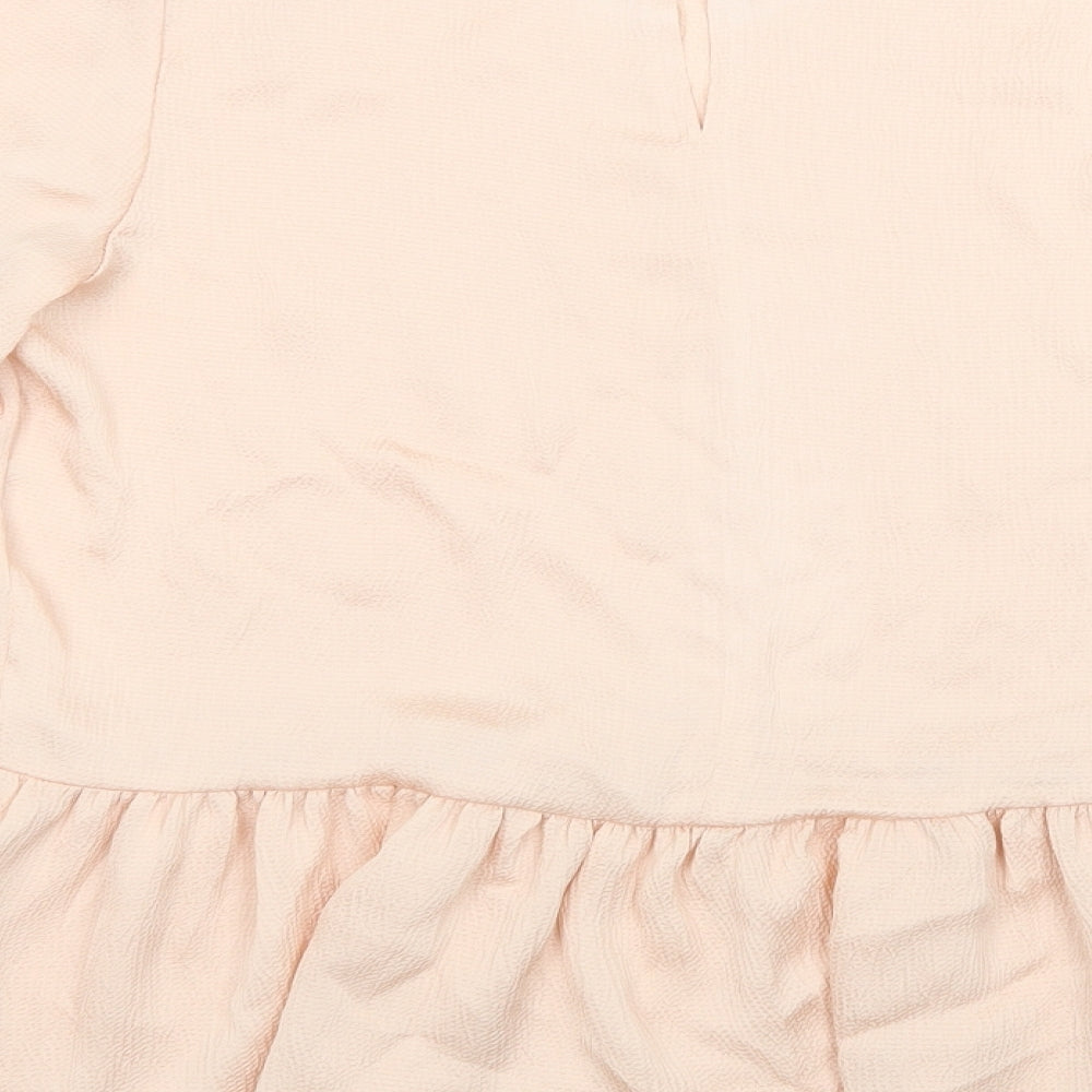 F&F Womens Pink  Polyester Basic Blouse Size 10 Crew Neck