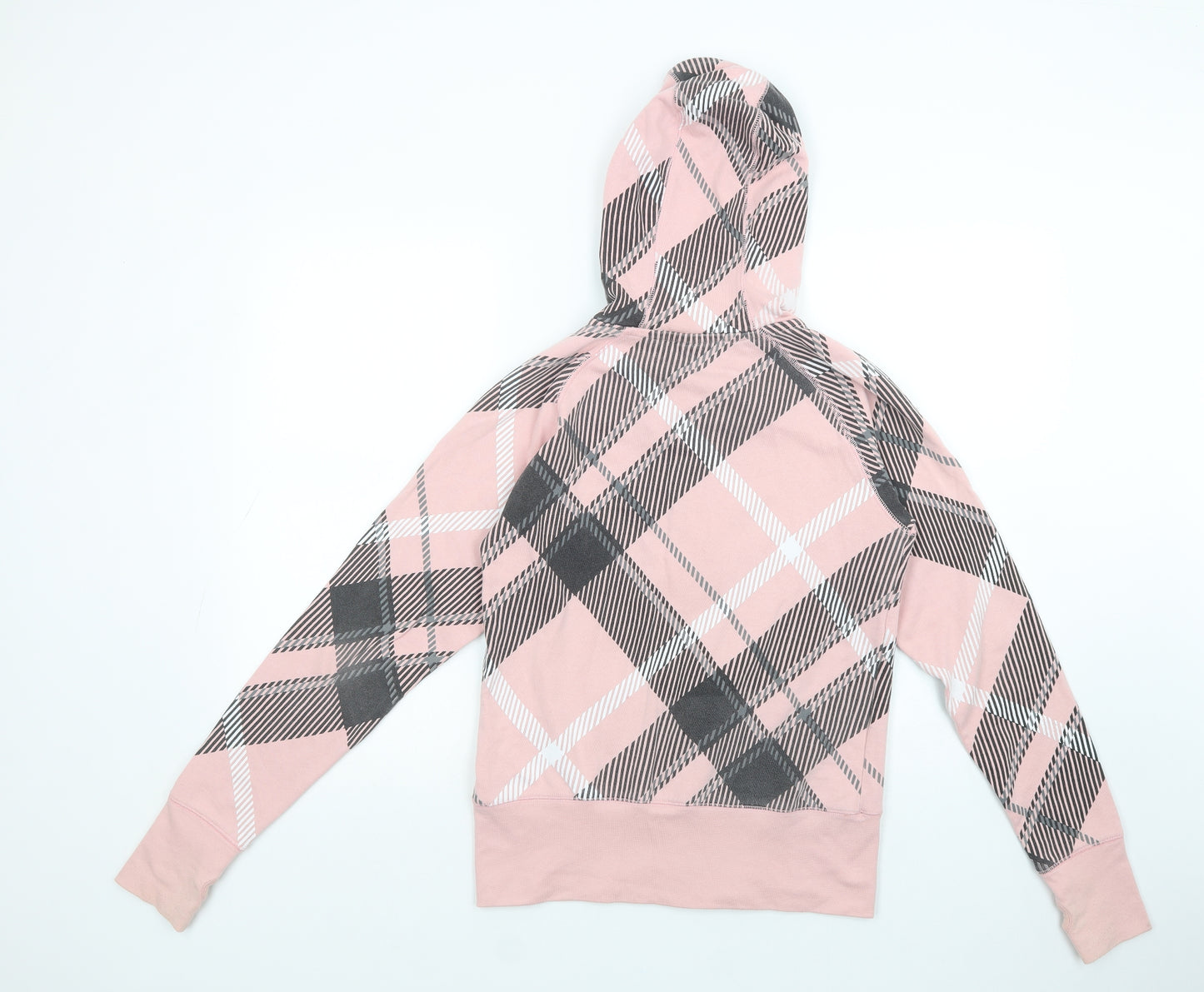 Tammy Girls Pink Plaid Cotton Full Zip Hoodie Size 14-15 Years  Zip