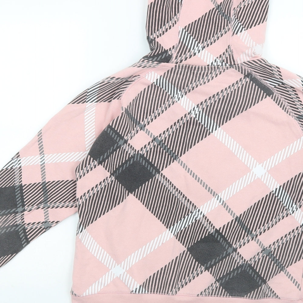 Tammy Girls Pink Plaid Cotton Full Zip Hoodie Size 14-15 Years  Zip