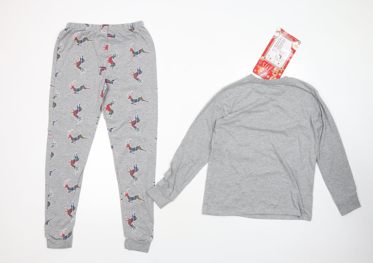 B&M Boys Grey Geometric Cotton  Pyjama Set Size 10-11 Years  Pullover - Christmas