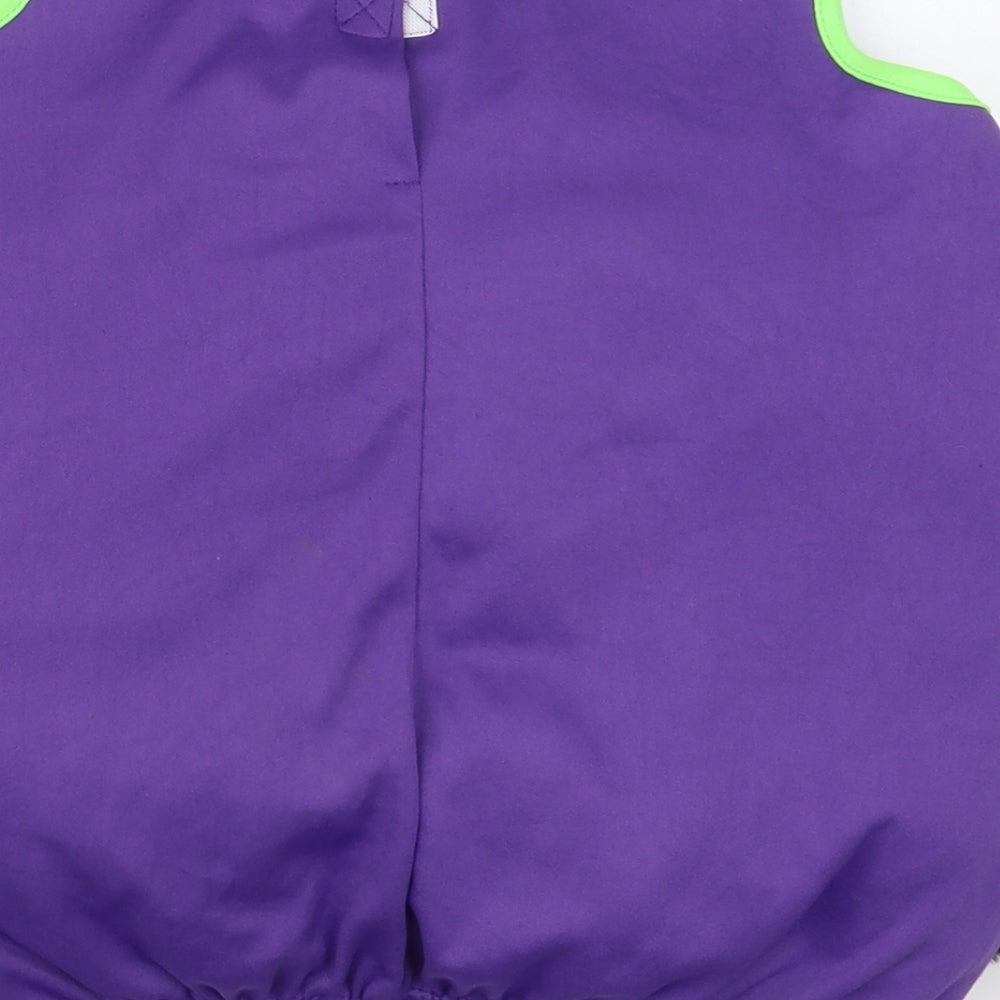 Preworn Boys Purple  Polyester Basic T-Shirt Size 3-4 Years Round Neck Pullover - Spider Costume