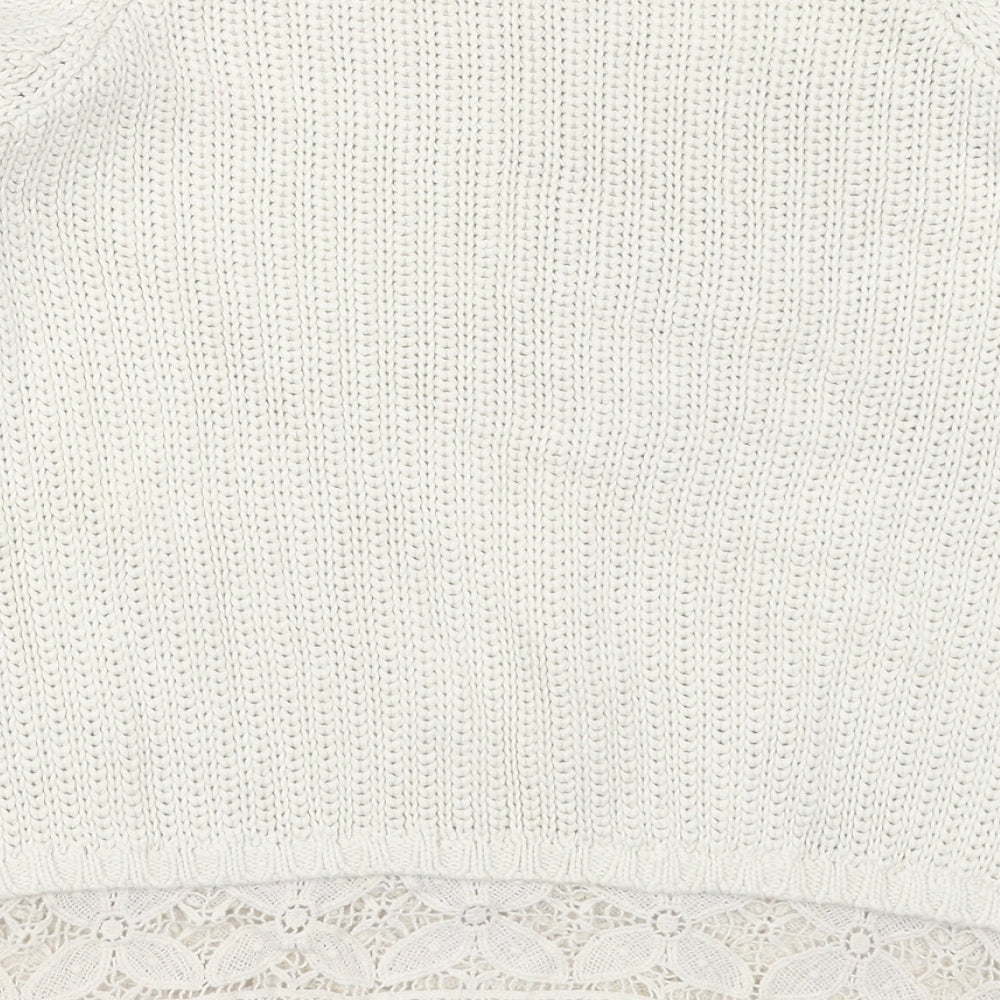 F&F Girls Beige Crew Neck  Cotton Pullover Jumper Size 12-13 Years  Pullover