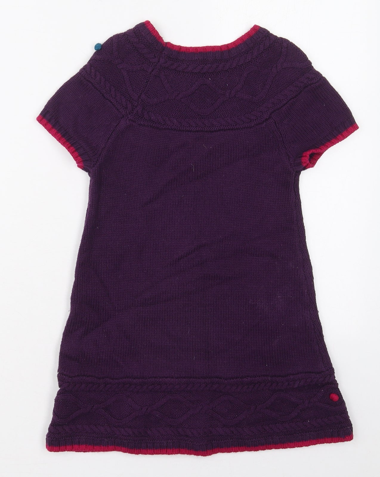 Strawberry Faire Girls Purple  Cotton Jumper Dress  Size 3-4 Years  Crew Neck Pullover