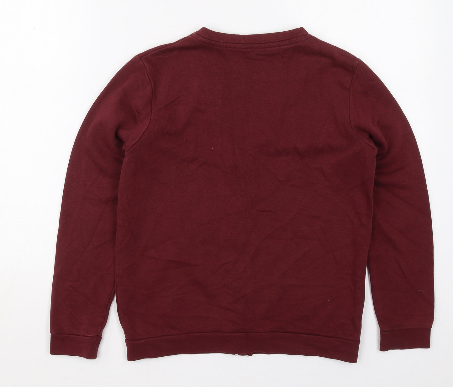 George Girls Red V-Neck  Cotton Cardigan Jumper Size 10-11 Years  Button - Burgundy
