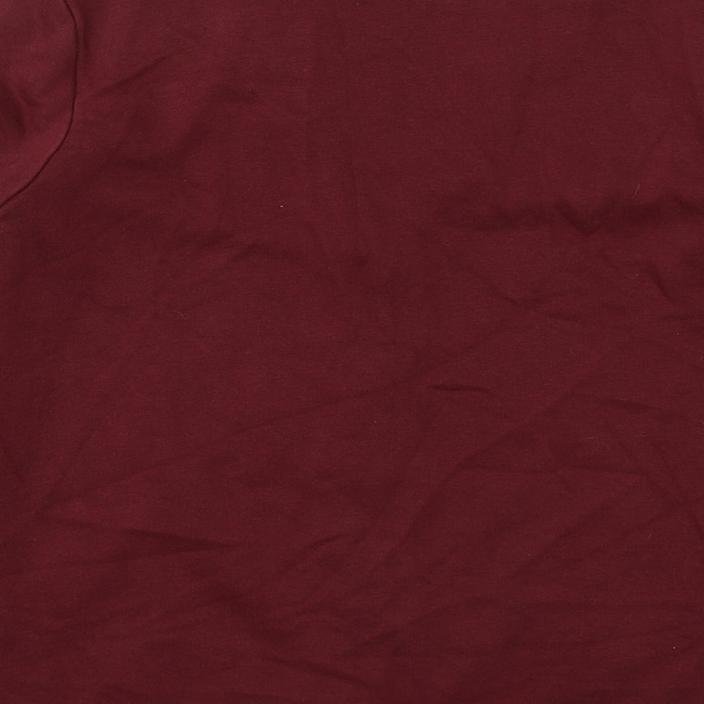 George Girls Red V-Neck  Cotton Cardigan Jumper Size 10-11 Years  Button - Burgundy