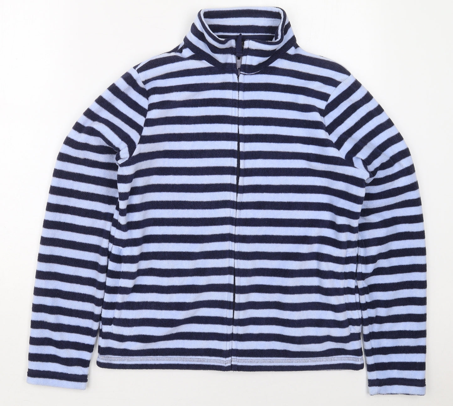 Marks and Spencer Womens Blue Striped  Jacket  Size 12  Zip