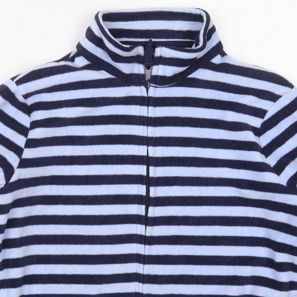Marks and Spencer Womens Blue Striped  Jacket  Size 12  Zip