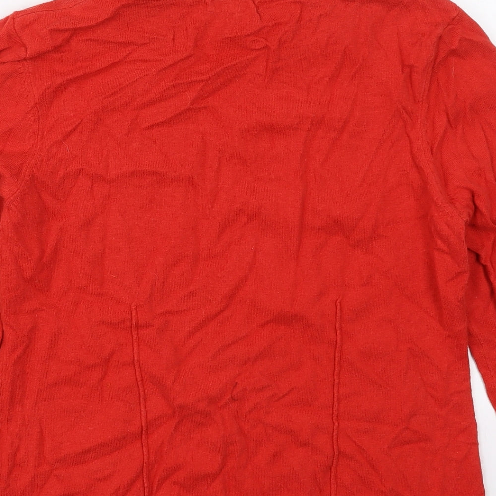Mudd & Water Womens Red Roll Neck  Cotton Pullover Jumper Size 12